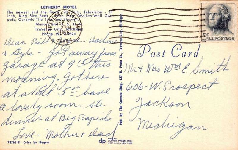 Letherby Motel (Munson Motor Inn) - Vintage Postcard (newer photo)